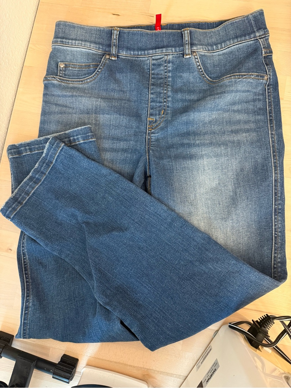 SPANX Women's Straight Leg Jeans in Blue Denim - Picture 3 of 6